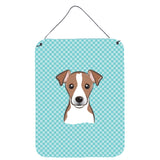 Caroline'S Treasures Bb1198Ds1216 Checkerboard Blue Jack Russell Terrier Wall Or Door Hanging Prints, 16 X 12