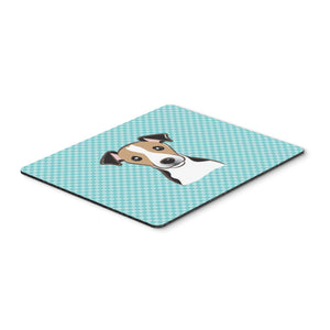 Caroline'S Treasures Checkerboard Blue Jack Russell Terrier Mouse Pad/Hot Pad/Trivet (Bb1199Mp)