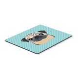 Caroline'S Treasures Checkerboard Blue Fawn Pug Mouse Pad/Hot Pad/Trivet (Bb1200Mp)