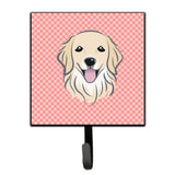 Caroline'S Treasures Bb1205Sh4 Checkerboard Pink Golden Retriever Leash Or Key Holder, Small, Multicolor