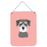 Caroline'S Treasures Checkerboard Pink Schnauzer Wall Or Door Hanging Prints, 16 X 12