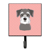 Caroline'S Treasures Bb1206Sh4 Checkerboard Pink Schnauzer Leash Or Key Holder, Small, Multicolor