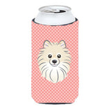 Checkerboard Pink Pomeranian Tall Boy Beverage Insulator Hugger Bb1207Tbc