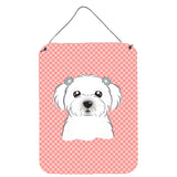 Caroline'S Treasures Checkerboard Pink Maltese Wall Or Door Hanging Prints, 16 X 12
