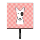Caroline'S Treasures Bb1209Sh4 Checkerboard Pink Bull Terrier Leash Or Key Holder, Small, Multicolor