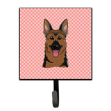 Caroline'S Treasures Bb1211Sh4 Checkerboard Pink German Shepherd Leash Or Key Holder, Small, Multicolor