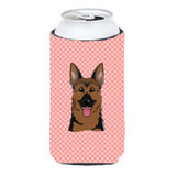 Checkerboard Pink German Shepherd Tall Boy Beverage Insulator Hugger Bb1211Tbc