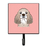 Caroline'S Treasures Bb1216Sh4 Checkerboard Pink Cocker Spaniel Leash Or Key Holder, Small, Multicolor