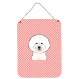Caroline'S Treasures Checkerboard Pink Bichon Frise Wall Or Door Hanging Prints, 16 X 12
