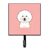 Caroline'S Treasures Bb1217Sh4 Checkerboard Pink Bichon Frise Leash Or Key Holder, Small, Multicolor