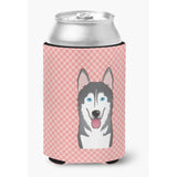 Checkerboard Pink Alaskan Malamute Can Or Bottle Hugger Bb1218Cc