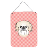 Caroline'S Treasures Checkerboard Pink Pekingese Wall Or Door Hanging Prints, 16 X 12