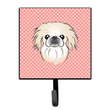 Caroline'S Treasures Bb1221Sh4 Checkerboard Pink Pekingese Leash Or Key Holder, Small, Multicolor