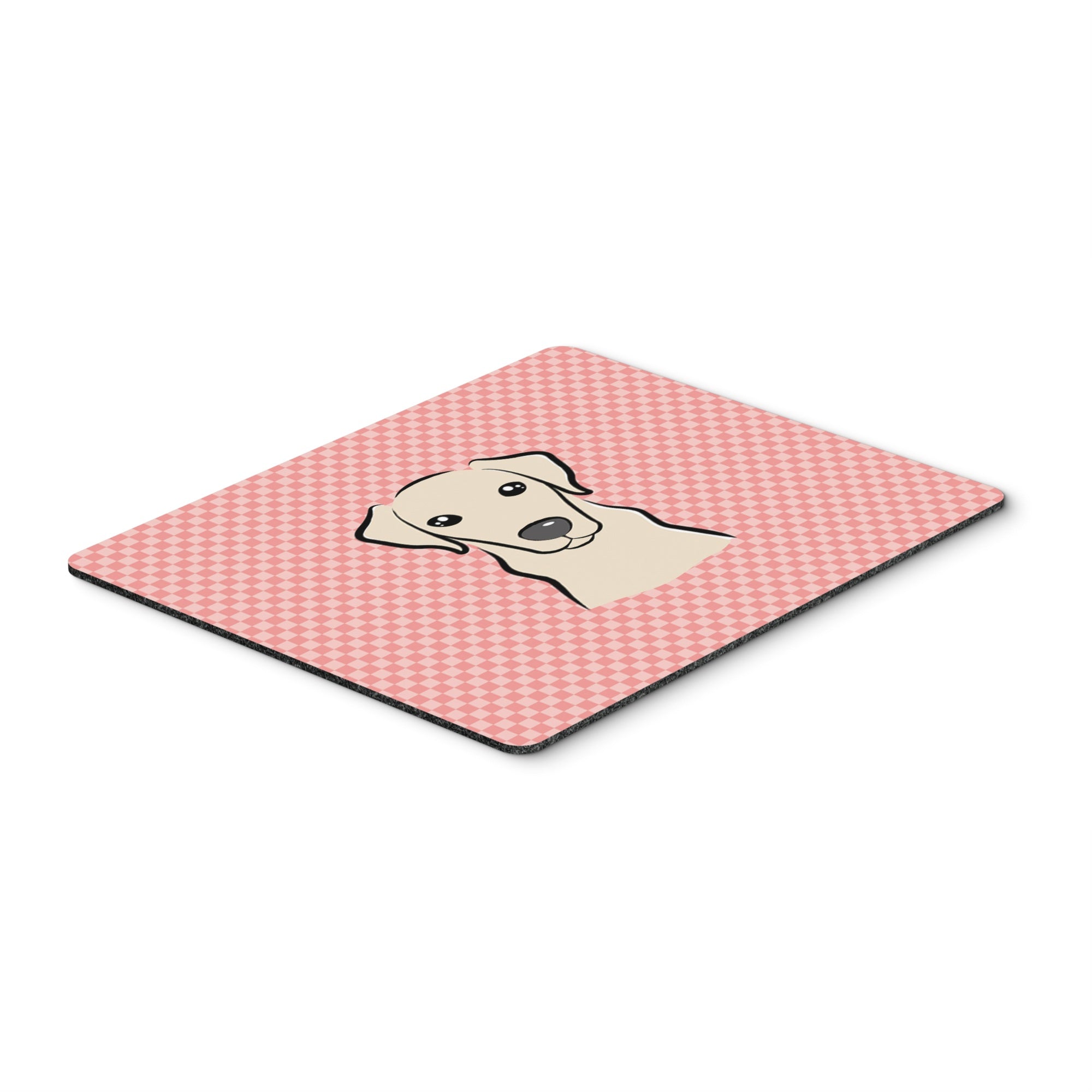Caroline'S Treasures Checkerboard Pink Yellow Labrador Mouse Pad/Hot Pad/Trivet (Bb1222Mp)
