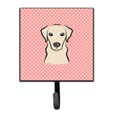 Caroline'S Treasures Bb1222Sh4 Checkerboard Pink Yellow Labrador Leash Or Key Holder, Small, Multicolor