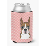 Checkerboard Pink Boxer Can Or Bottle Hugger Bb1223Cc