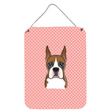 Caroline'S Treasures Checkerboard Pink Boxer Wall Or Door Hanging Prints, 16 X 12