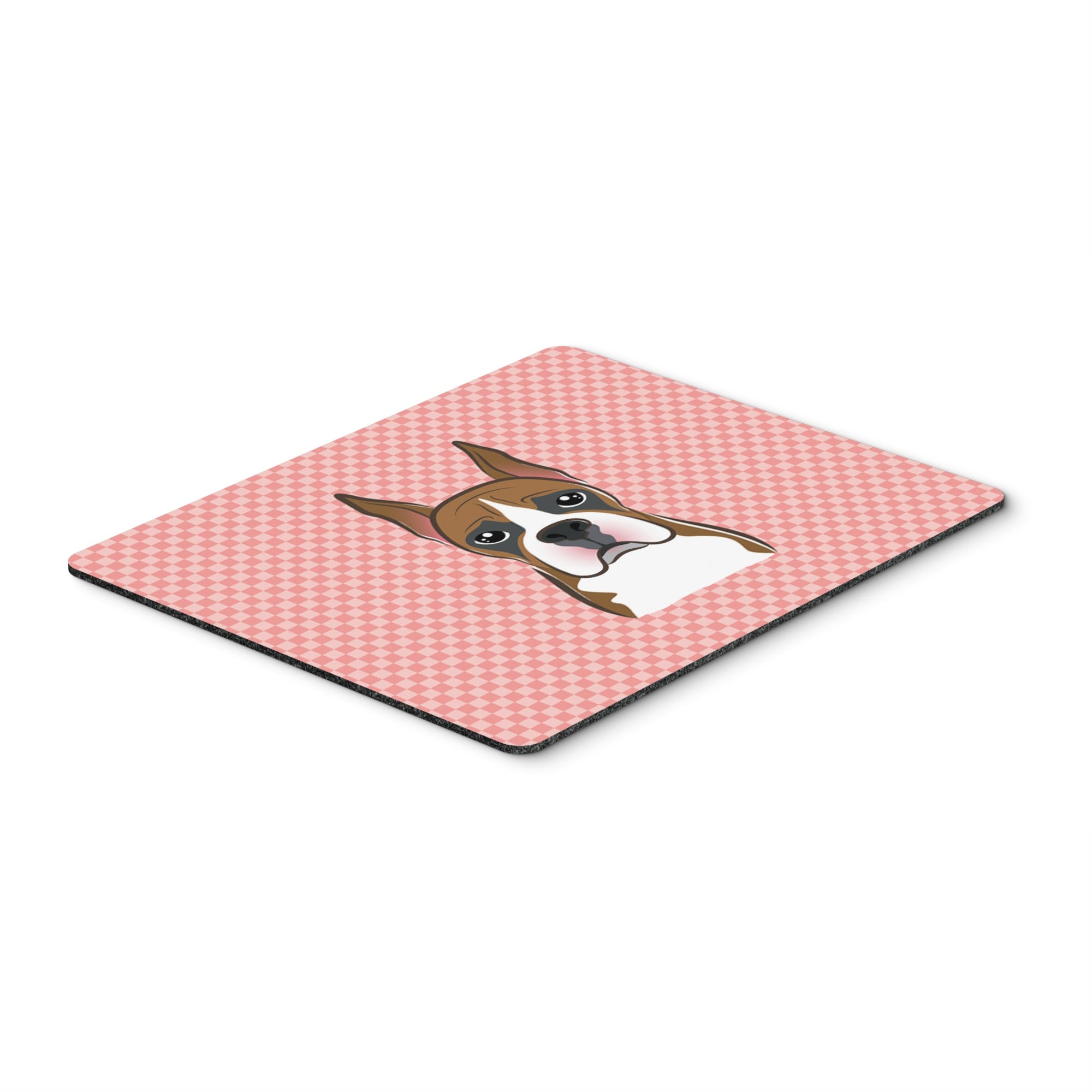 Caroline'S Treasures Checkerboard Pink Boxer Mouse Pad/Hot Pad/Trivet (Bb1223Mp)