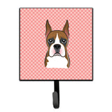 Caroline'S Treasures Bb1223Sh4 Checkerboard Pink Boxer Leash Or Key Holder, Small, Multicolor