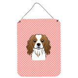 Caroline'S Treasures Checkerboard Pink Cavalier Spaniel Wall Or Door Hanging Prints, 16 X 12