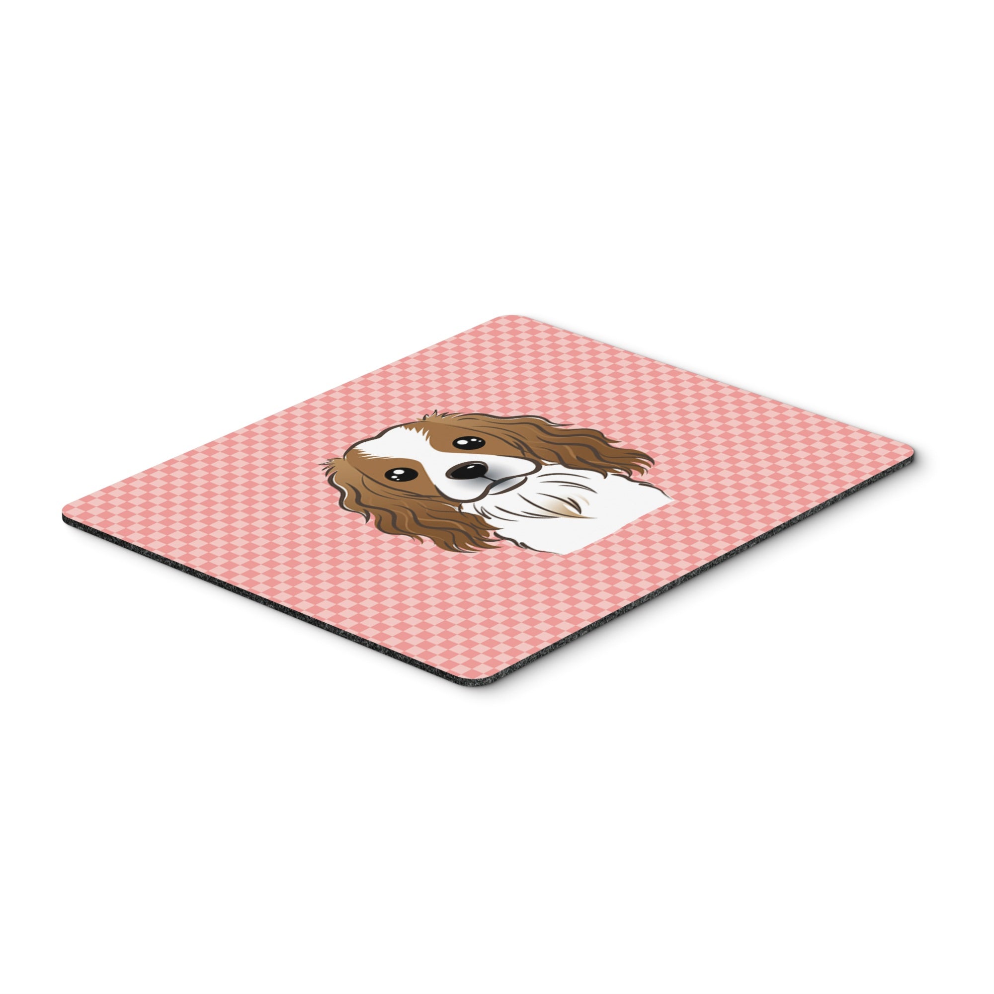 Caroline'S Treasures Checkerboard Pink Cavalier Spaniel Mouse Pad/Hot Pad/Trivet (Bb1224Mp)