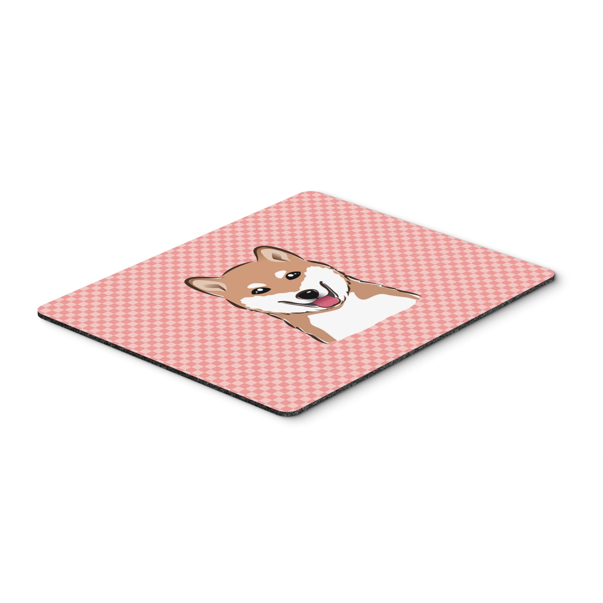 Caroline'S Treasures Checkerboard Pink Shiba Inu Mouse Pad/Hot Pad/Trivet (Bb1225Mp)
