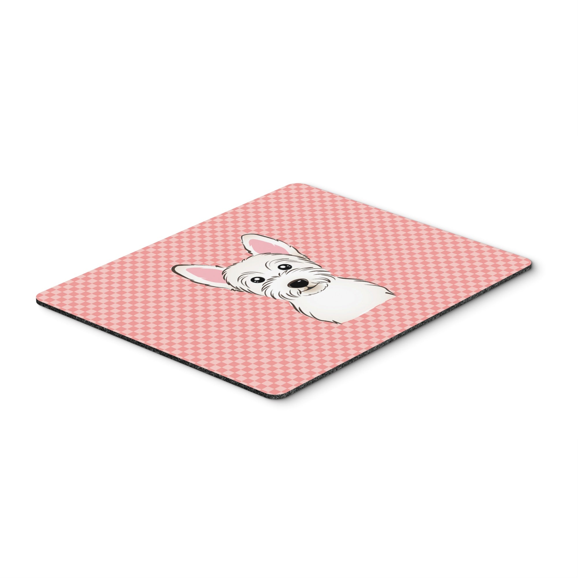 Caroline'S Treasures Checkerboard Pink Westie Mouse Pad/Hot Pad/Trivet (Bb1226Mp)