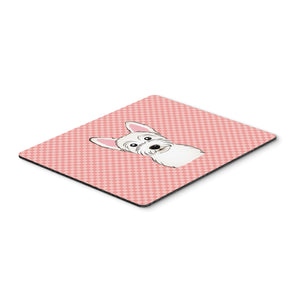 Caroline'S Treasures Checkerboard Pink Westie Mouse Pad/Hot Pad/Trivet (Bb1226Mp)