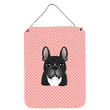 Caroline'S Treasures Bb1227Ds1216 Checkerboard Pink French Bulldog Wall Or Door Hanging Prints, 16 X 12