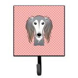 Caroline'S Treasures Bb1229Sh4 Checkerboard Pink Saluki Leash Or Key Holder, Small, Multicolor