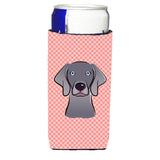 Checkerboard Blue Weimaraner Ultra Beverage Insulators For Slim Cans Bb1231Muk