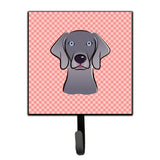 Caroline'S Treasures Bb1231Sh4 Checkerboard Blue Weimaraner Leash Or Key Holder, Small, Multicolor