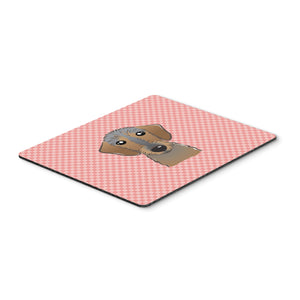 Caroline'S Treasures Checkerboard Pink Wirehaired Dachshund Mouse Pad/Hot Pad/Trivet (Bb1233Mp)