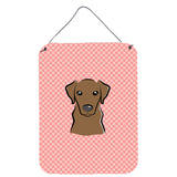 Caroline'S Treasures Checkerboard Pink Chocolate Labrador Wall Or Door Hanging Prints, 16 X 12