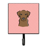 Caroline'S Treasures Bb1234Sh4 Checkerboard Pink Chocolate Labrador Leash Or Key Holder, Small, Multicolor