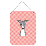 Caroline'S Treasures Checkerboard Pink Italian Greyhound Wall Or Door Hanging Prints, 16 X 12