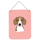 Caroline'S Treasures Checkerboard Pink Beagle Wall Or Door Hanging Prints, 16 X 12