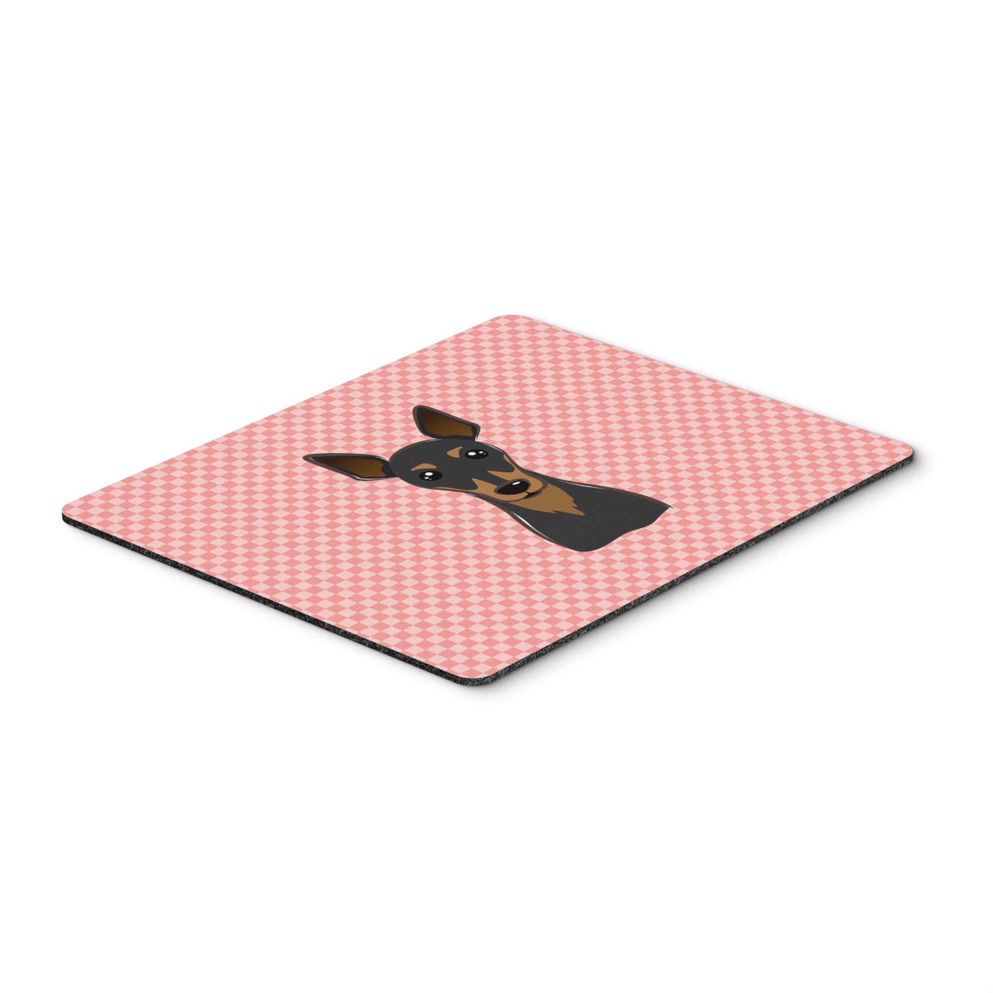 Caroline'S Treasures Checkerboard Pink Min Pin Mouse Pad/Hot Pad/Trivet (Bb1240Mp)