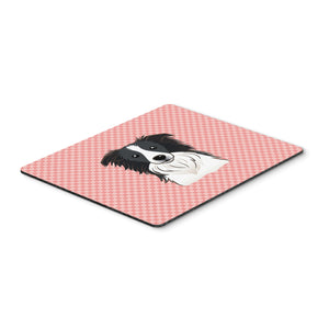 Caroline'S Treasures Checkerboard Pink Border Collie Mouse Pad/Hot Pad/Trivet (Bb1241Mp)