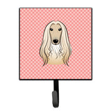 Caroline'S Treasures Bb1244Sh4 Checkerboard Pink Afghan Hound Leash Or Key Holder, Small, Multicolor