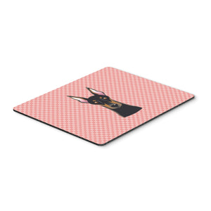 Caroline'S Treasures Checkerboard Pink Doberman Mouse Pad/Hot Pad/Trivet (Bb1245Mp)