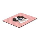 Caroline'S Treasures Checkerboard Pink Saint Bernard Mouse Pad/Hot Pad/Trivet (Bb1246Mp)