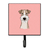 Caroline'S Treasures Bb1247Sh4 Checkerboard Pink Wire Haired Fox Terrier Leash Or Key Holder, Small, Multicolor