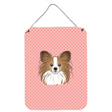 Caroline'S Treasures Checkerboard Pink Papillon Wall Or Door Hanging Prints, 16 X 12