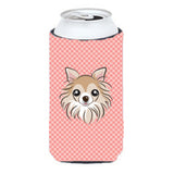 Checkerboard Pink Chihuahua Tall Boy Beverage Insulator Hugger Bb1251Tbc