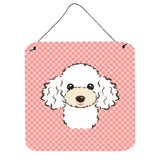 Caroline'S Treasures Checkerboard Pink White Poodle Wall Or Door Hanging Prints, 6 X 6