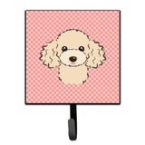 Caroline'S Treasures Bb1258Sh4 Checkerboard Pink Buff Poodle Leash Or Key Holder, Small, Multicolor