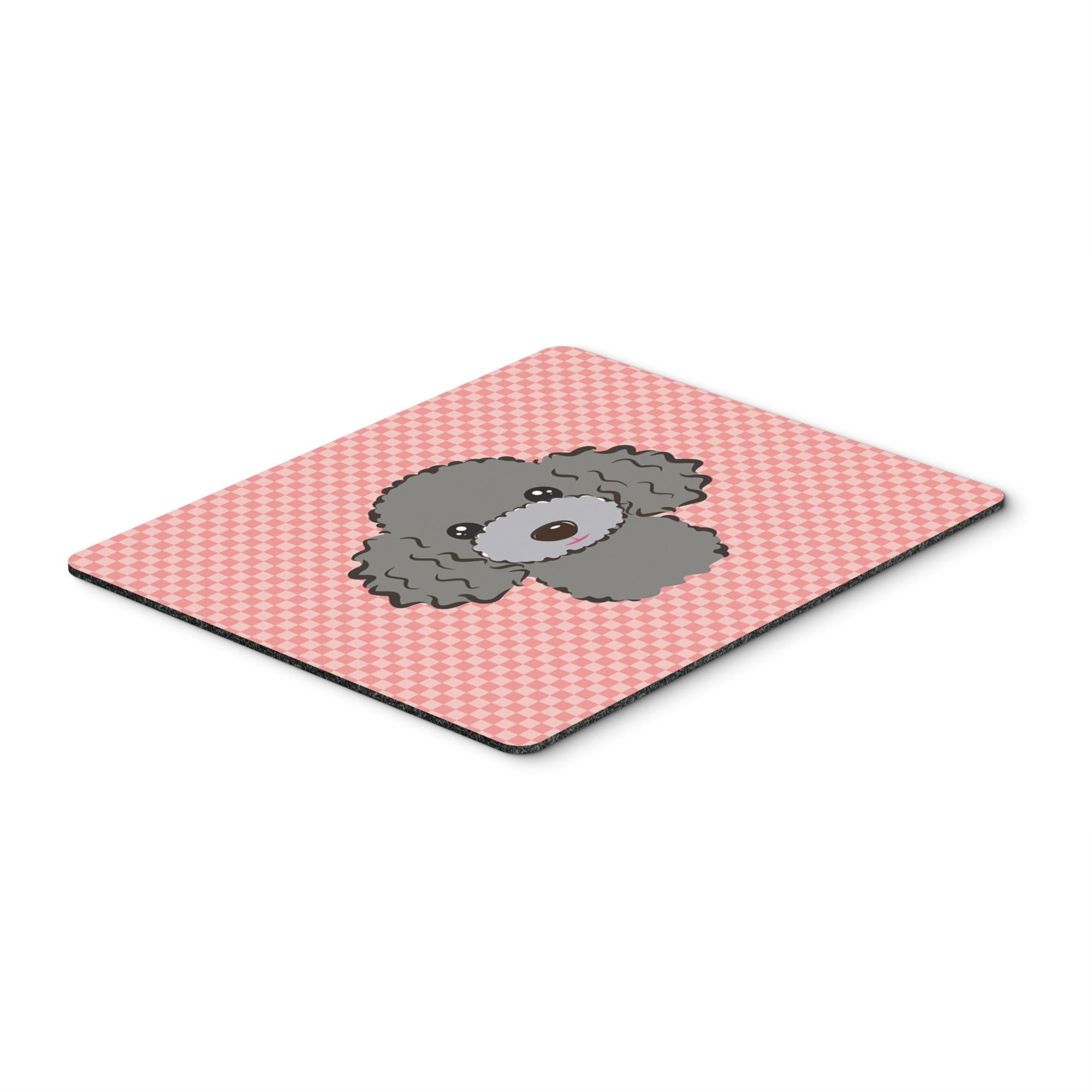 Caroline'S Treasures Checkerboard Pink Silver Gray Poodle Mouse Pad/Hot Pad/Trivet (Bb1259Mp)