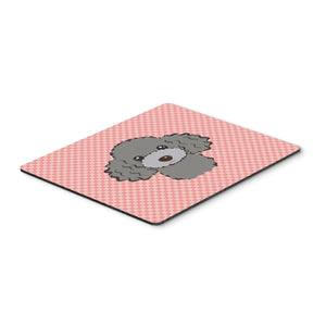 Caroline'S Treasures Checkerboard Pink Silver Gray Poodle Mouse Pad/Hot Pad/Trivet (Bb1259Mp)