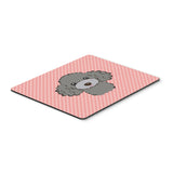Caroline'S Treasures Checkerboard Pink Silver Gray Poodle Mouse Pad/Hot Pad/Trivet (Bb1259Mp)